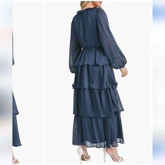 Tiered Long Sleeve Maxi Dress - Picture 2 of 3